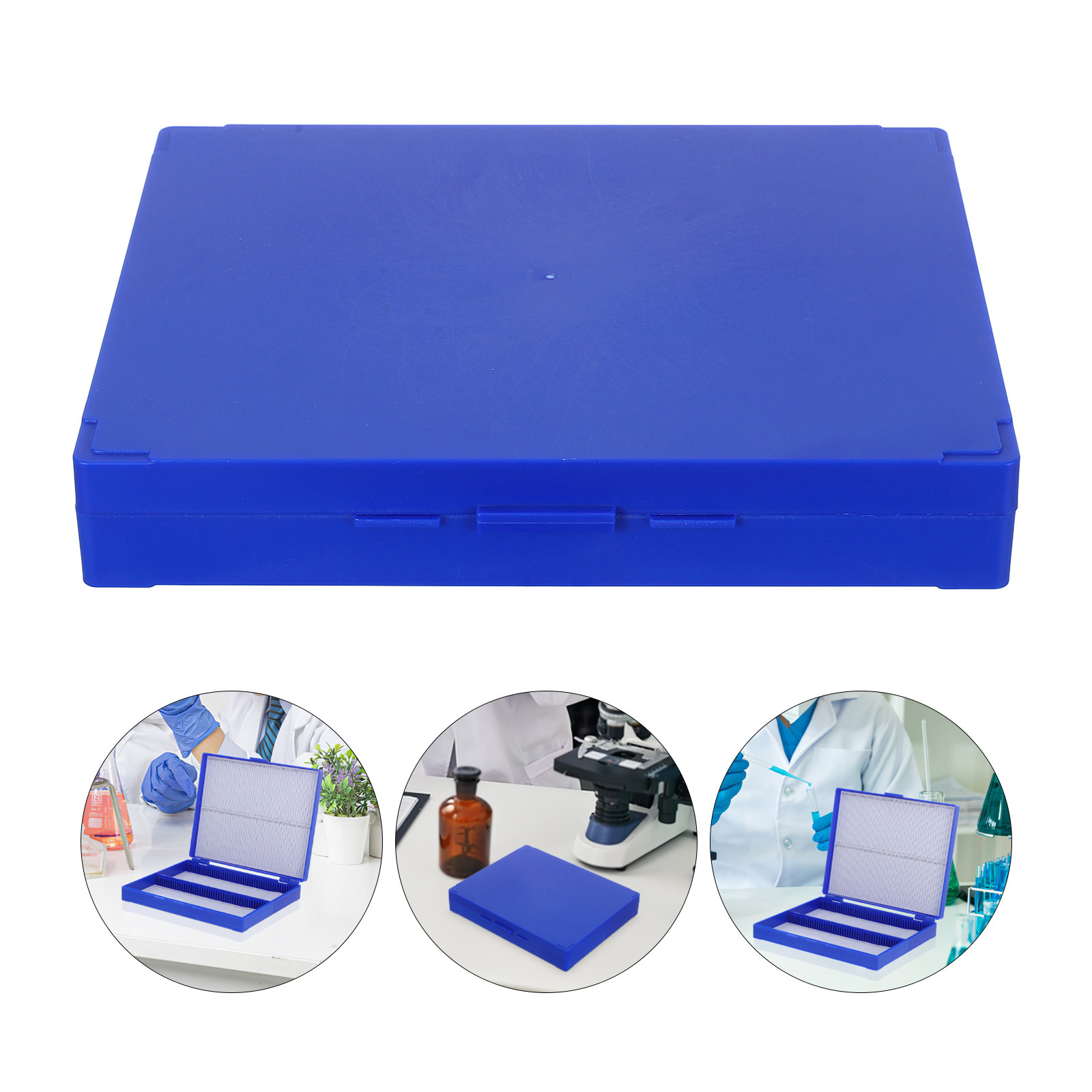 Pathology Slide Storage - 病理スライド収納ボックス プラスチック製 100枚収納 号番付きスロット 研究所用顕微鏡スライドホルダー 研究所用品